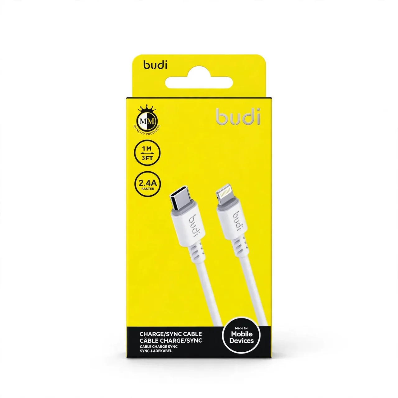 TYPE C-Lighting Cable 1M 2.4A Budi