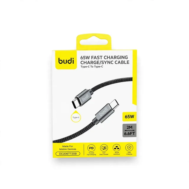USB-C TO USB-C CABLE 2M 65W BLACK