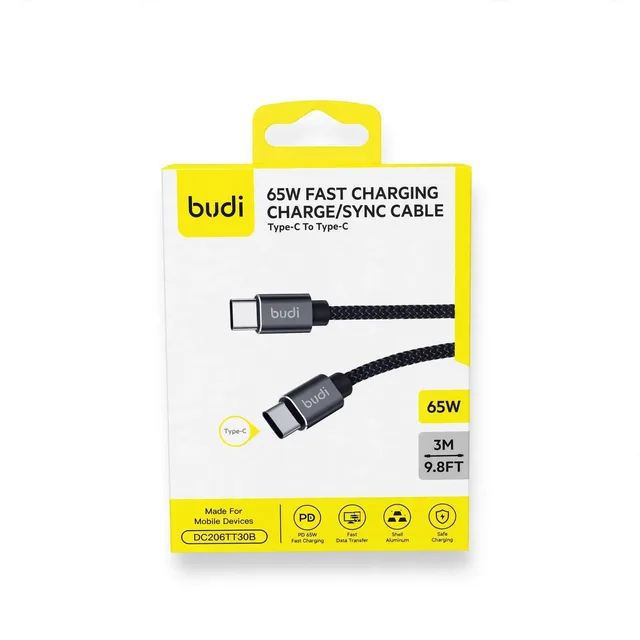 USB-C TO USB-C CABLE 3M 65W BLACK
